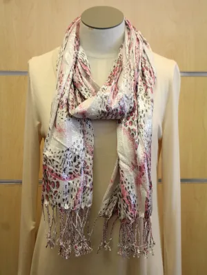 ADO | Wrap Pink and Silver Cheetah Scarf