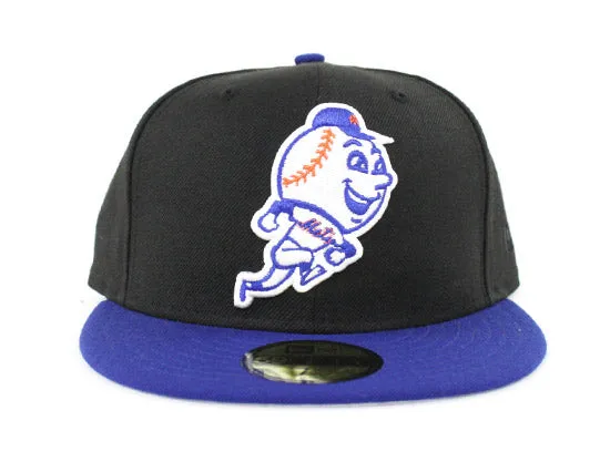 Mr Mets NY Mets New Era 59Fifty Fitted Hats (Black Blue Gray Under Brim)
